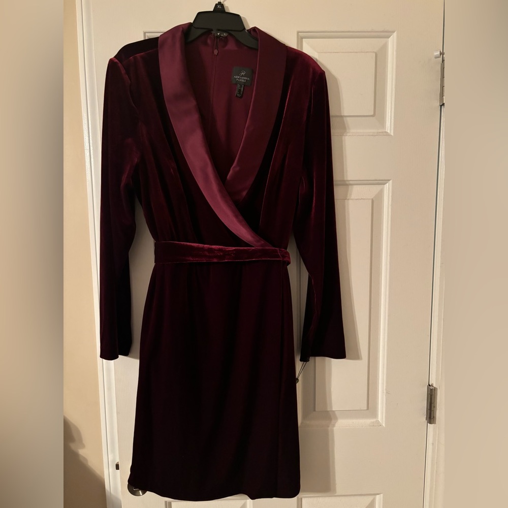 New with tags velour with satin collar dress. Perfect for holidays